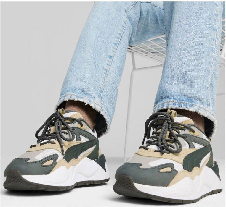 Puma RS-X Efekt sneakers donkergroen beige wit
