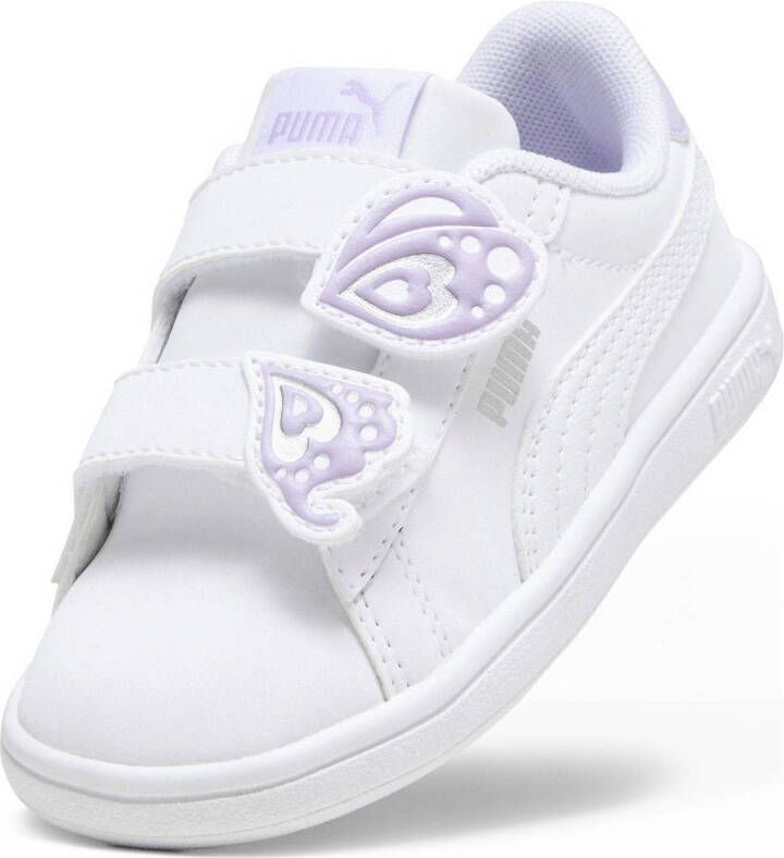 Puma Smash 3.0 Butterfly V sneakers wit lila zilver