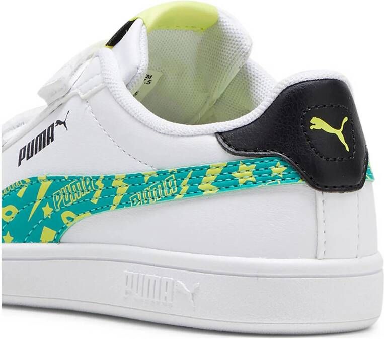 Puma Smash 3.0 L Masked Hero V sneakers wit groen geel