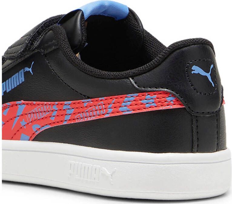 Puma Smash 3.0 L Masked Hero V sneakers zwart rood blauw
