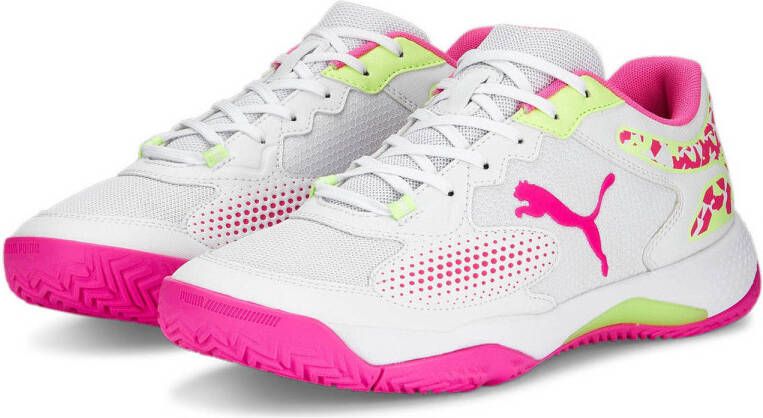 Puma Solarcourt RCT tennisschoenen wit roze neongeel