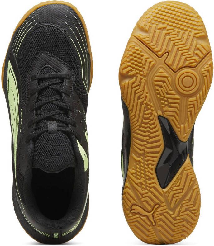 Puma SolarFlash senior zaalvoetbalschoenen zwart felgroen