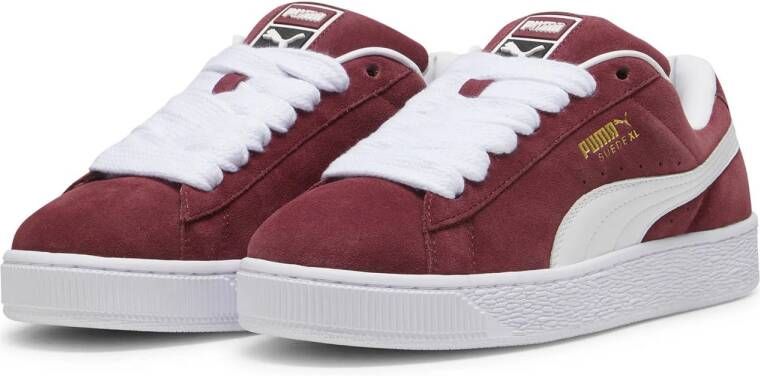 Puma Suede sneakers donkerrood wit