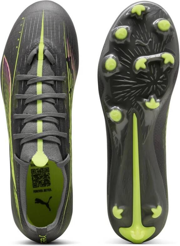 Puma Ultra 5 Match FG AG Senior voetbalschoenen zwart geel zilver