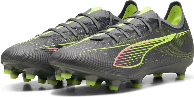Puma Ultra 5 Match FG AG Senior voetbalschoenen zwart geel zilver