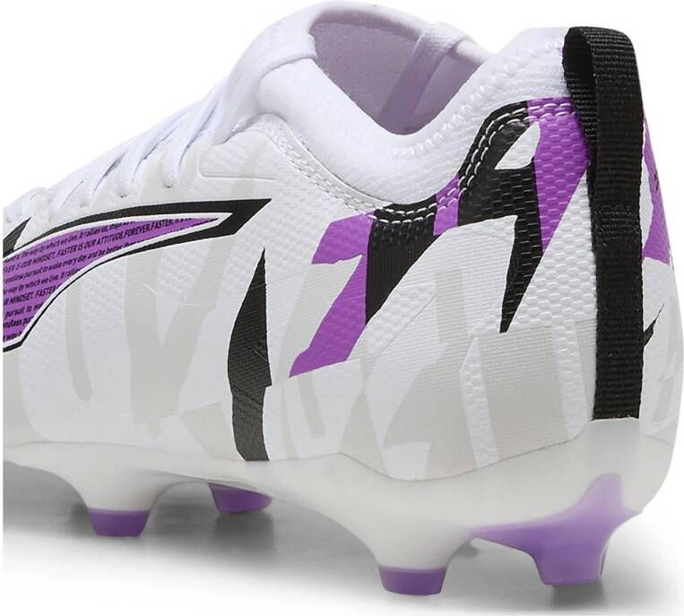Puma Ultra 5 Match Foverever FG AG Junior voetbalschoenenen wit paars grijs