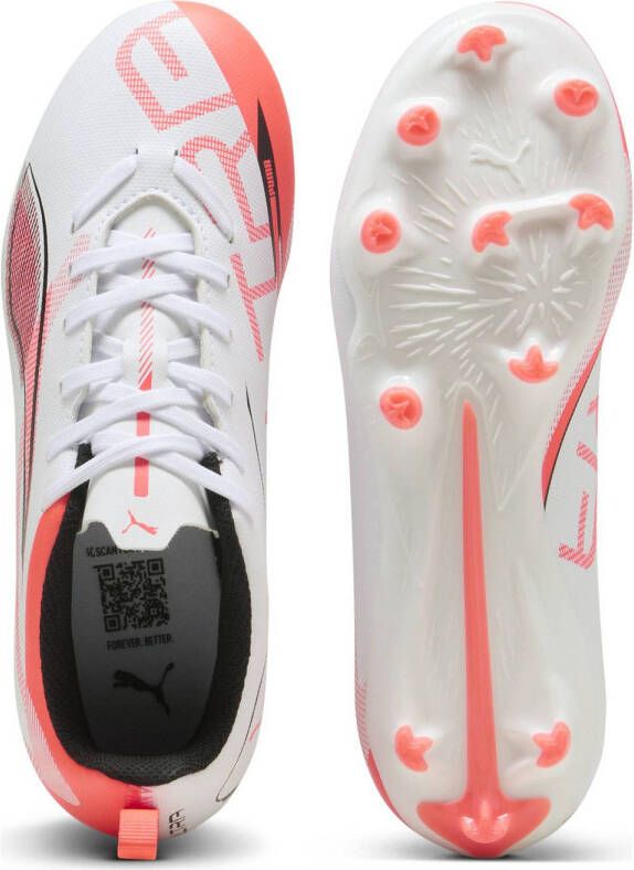 Puma Ultra 5 Play FG AG Junior voetbalschoenen wit zwart rood