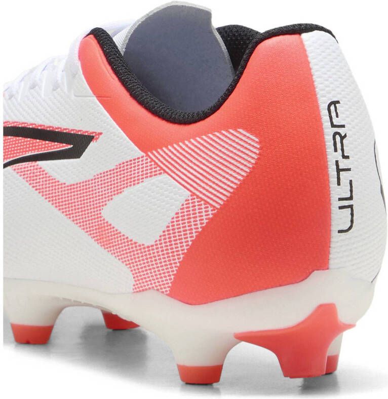 Puma Ultra 5 Play FG AG Senior voetbalschoenen wit zwart rood
