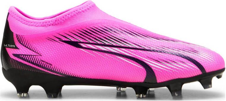 Puma Ultra Match FG AG Jr. voetbalschoenen roze wit zwart