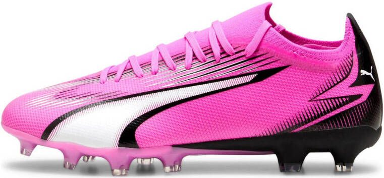 Puma Ultra Match FG AG Sr. voetbalschoenen zwart roze