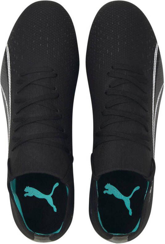 Puma Ultra Match FG AG Sr. voetbalschoenen zwart wit aqua