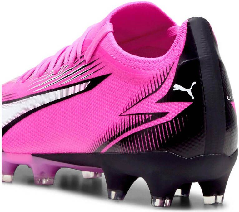 Puma Ultra Match FG AG Senior voetbalschoenen roze wit zwart