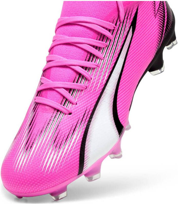 Puma Ultra Match FG AG Senior voetbalschoenen roze wit zwart