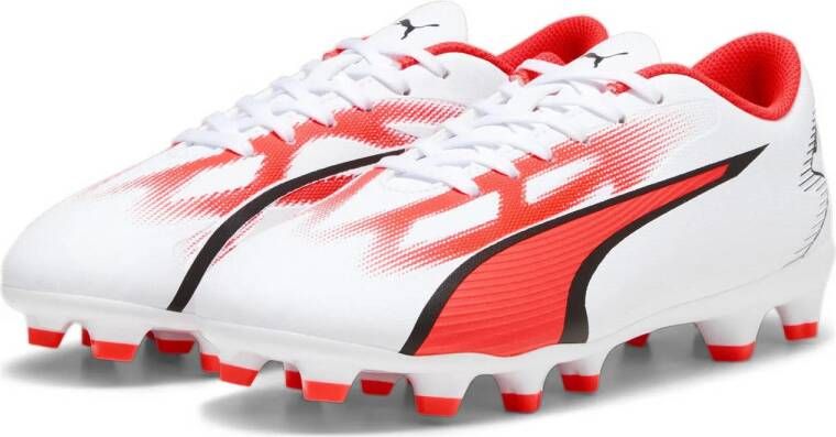 PUMA Ultra Play Gras Kunstgras Voetbalschoenen (MG) Kids Wit Rood Zwart