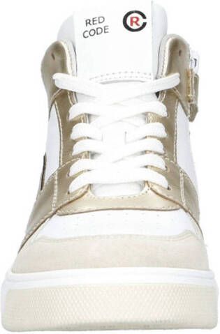 Red Code leren sneakers wit goud