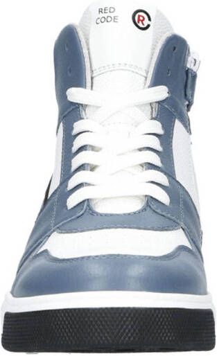 Red Code leren sneakers wit blauw