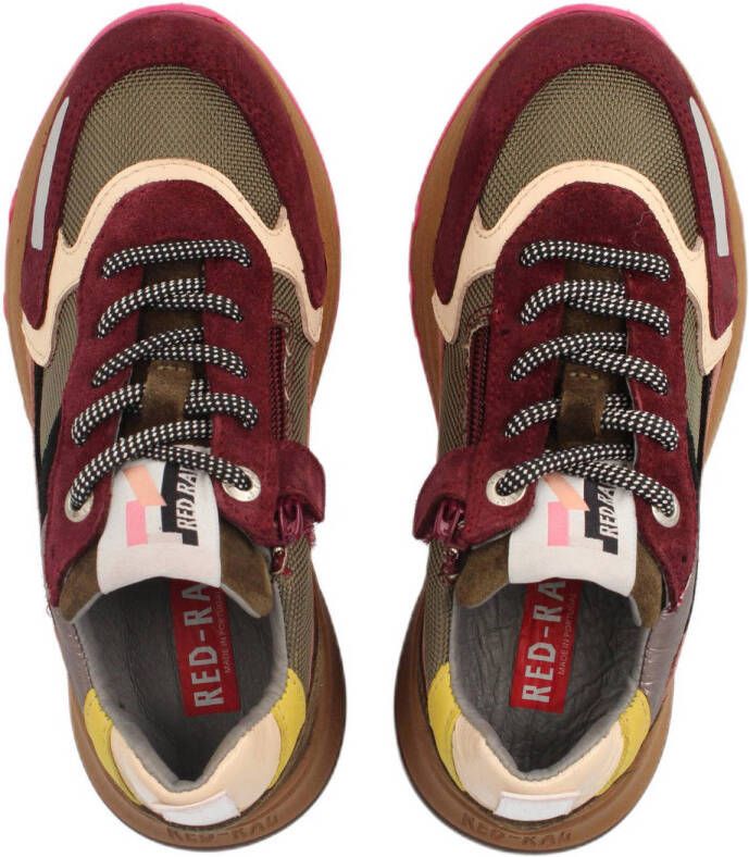 Red Rag 13220 chunky leren sneakers bordeaux multi