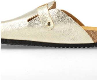 Red Rag leren clogs goud