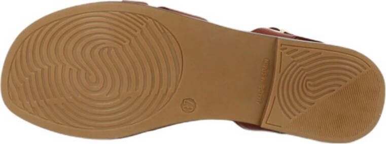 Red Rag leren sandalen cognac