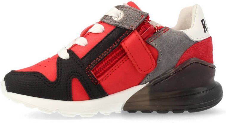 Red Rag leren sneakers rood zwart