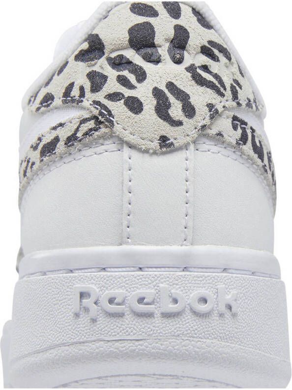 Reebok Classics Club C Double GEO sneakers met dierenprint wit zwart grijs