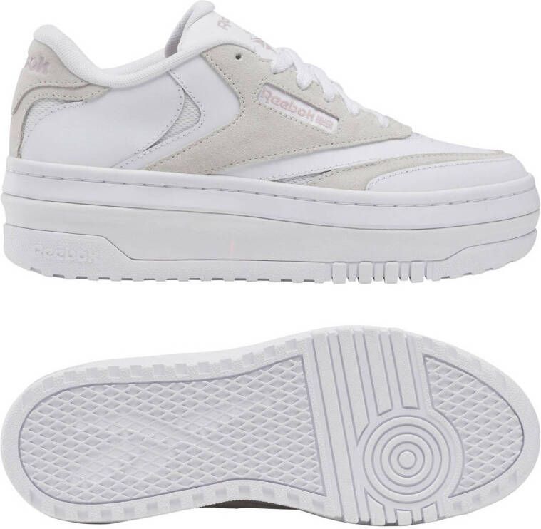 Reebok Classics Club C Extra leren sneakers wit lichtgrijs