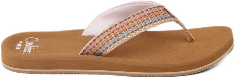 Reef Baja Elana teenslippers bruin roze
