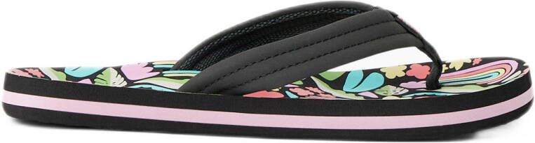 Reef Kids Ahi teenslippers zwart multi