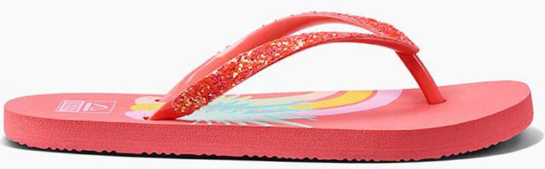 Reef Kids Stargazer Prints teenslippers met glitters roze