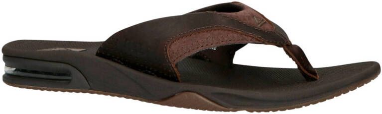 Reef Leather Fanning teenslippers donkerbruin