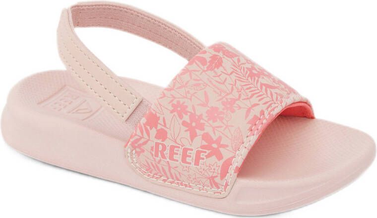 Reef Little One Slide badslippers met hielbandje roze