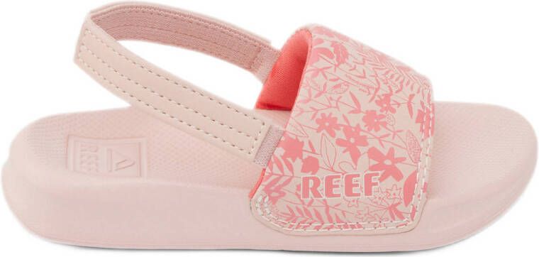 Reef Little One Slide badslippers met hielbandje roze