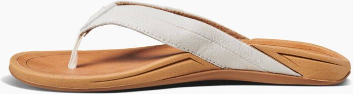 Reef Pacific leren teenslippers wit