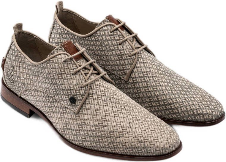 Rehab Greg braid suède veterschoenen beige