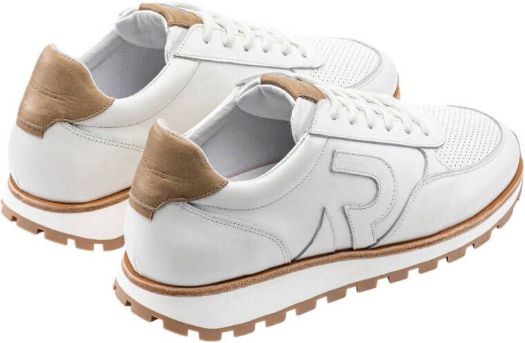 Rehab Maddox leren sneakers wit zand