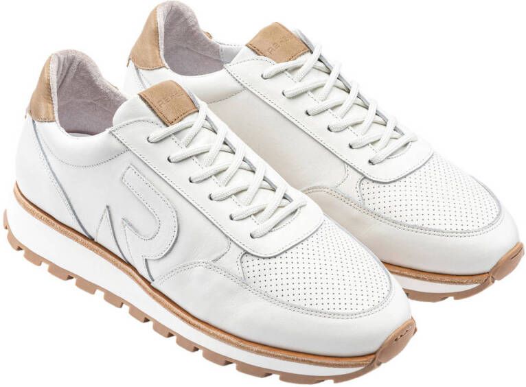 Rehab Maddox leren sneakers wit zand
