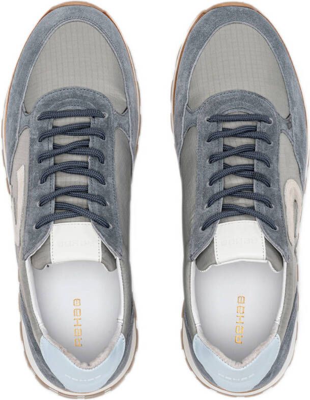 Rehab Maddox suède sneakers blauwgrijs zand