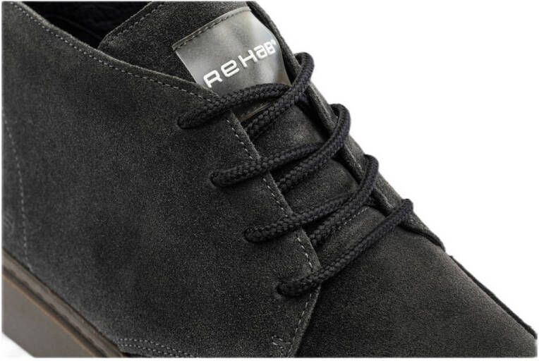 Rehab Owen suède veterboots donkergrijs