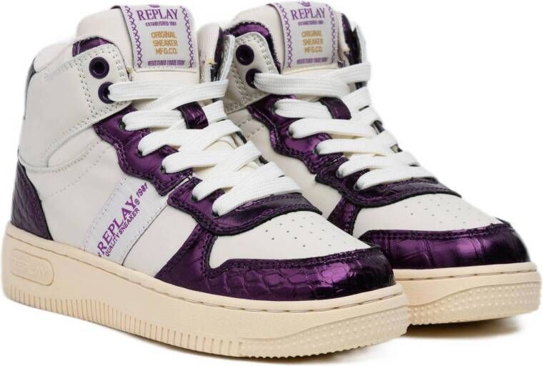REPLAY Epic JR 11 sneakers wit paars