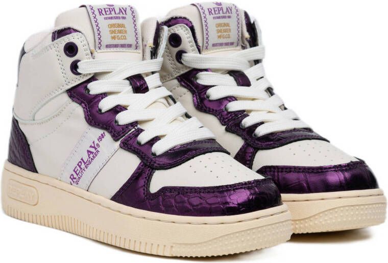 REPLAY Epic JR 11 sneakers wit paars