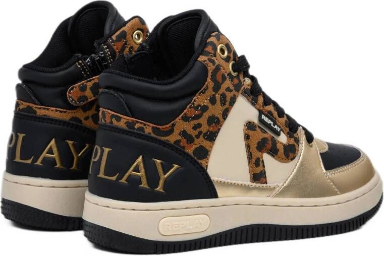 REPLAY Epic JR 20 sneakers zwart panter goud