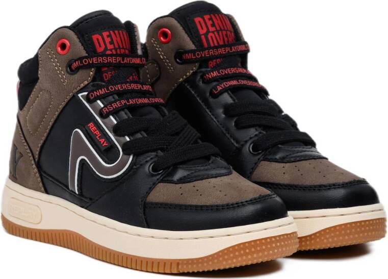 REPLAY Epic JR 8 sneakers bruin zwart