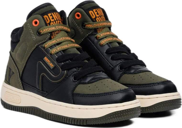 REPLAY Epic JR 8 sneakers zwart groen