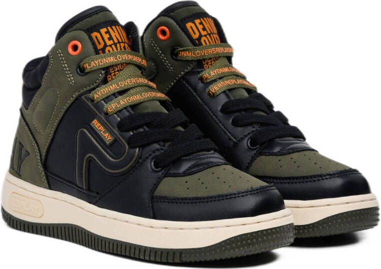 REPLAY Epic JR 8 sneakers zwart groen
