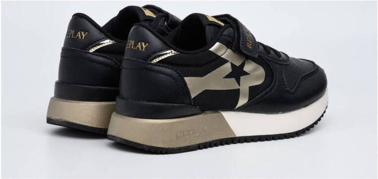 REPLAY Fiber JR Girl 8 sneakers zwart goud