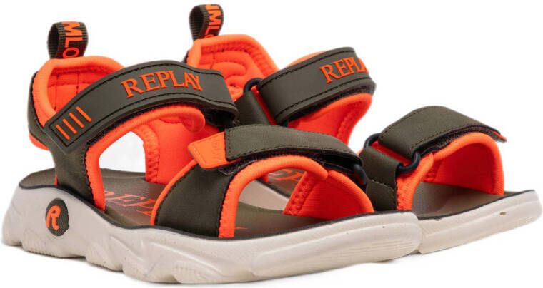REPLAY Jarreth 1 sandalen groen oranje