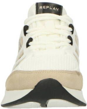 REPLAY MAZE JR suede sneakers beige goud