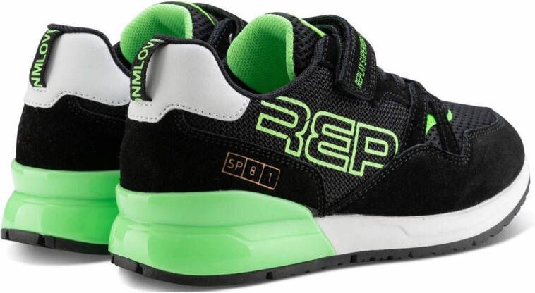 REPLAY SHOOT JR-1 suede sneakers zwart groen