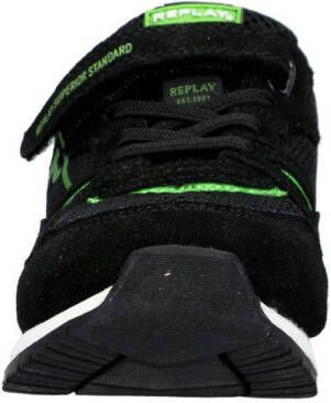 REPLAY Shoot jr 11 suède sneakers zwart