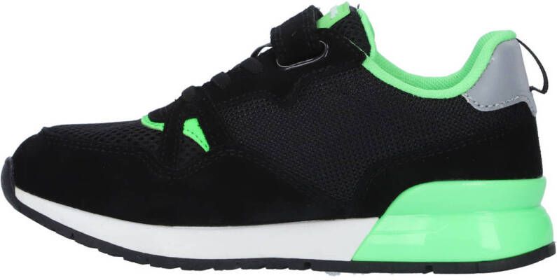 REPLAY Shoot Jr suède sneakers zwart groen